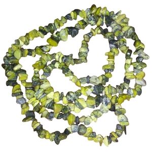 Stone Beads Long Hippie Necklace Bohemian Yellow Turquoise Gemstone Bead Loop